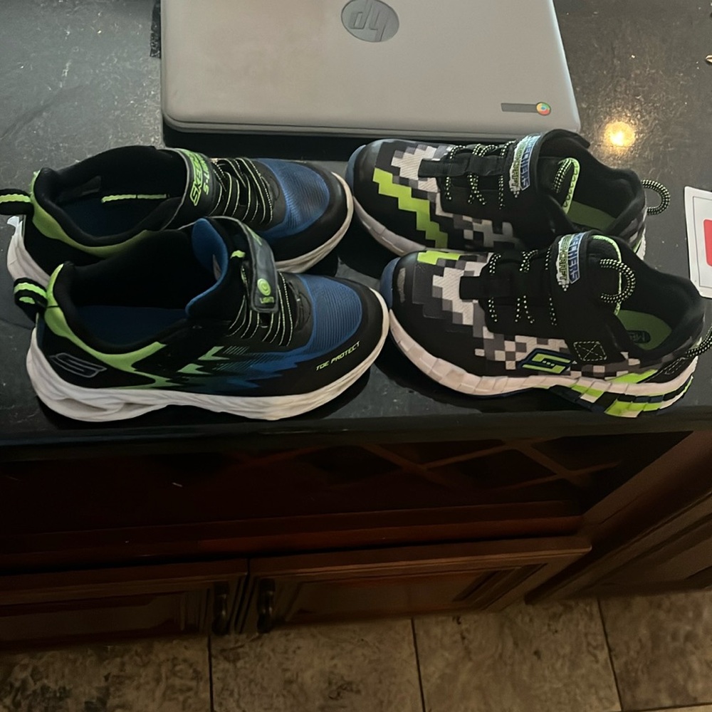 Sketchers light up and sketchers megacraft sneakers boys 12